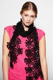 negro Ganchillo Estolas