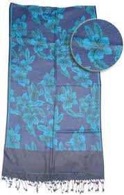 blå Jamawar Halsdukar